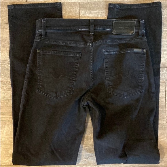 7 For All Mankind Black Straight Leg Denim - Picture 5 of 6
